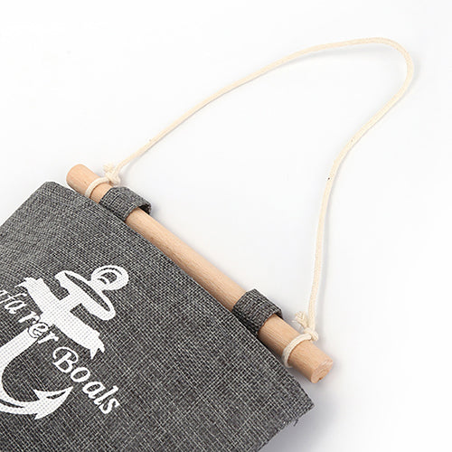 Practical Navy Anchor Wheel Pattern Home Decor Hanging Hanger Storage Bag