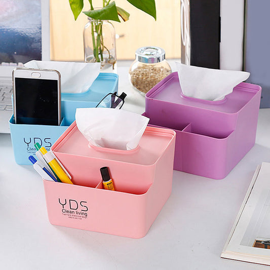 Fashion Storage Box Tissue Cosmetic Container Square Home Office Cafe Organizer