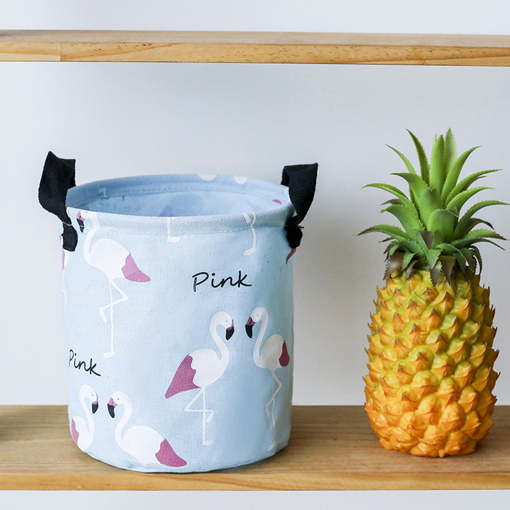 Folding Flamingo Linen Storage Basket Pouch Home Laundry Container Organizer