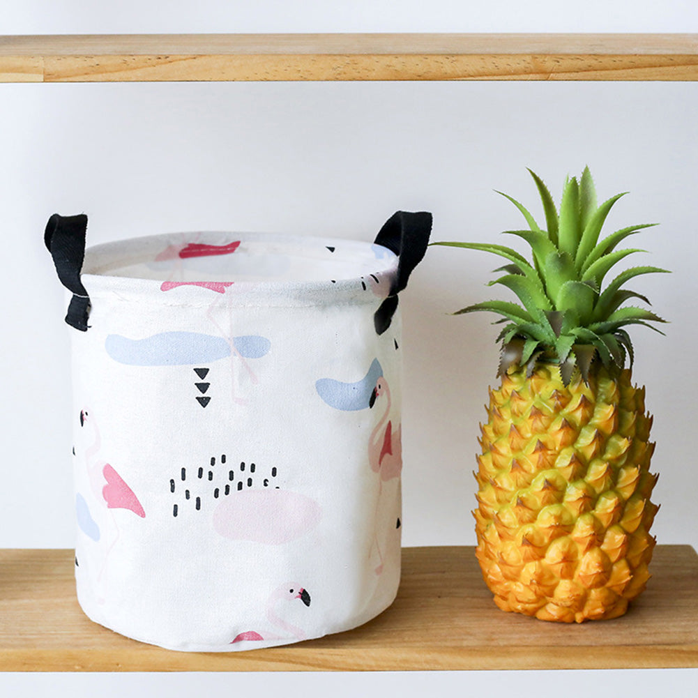 Folding Flamingo Linen Storage Basket Pouch Home Laundry Container Organizer