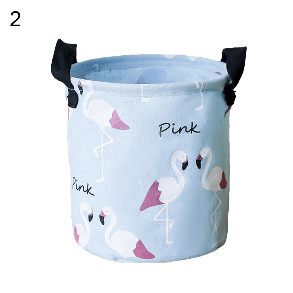 Folding Flamingo Linen Storage Basket Pouch Home Laundry Container Organizer