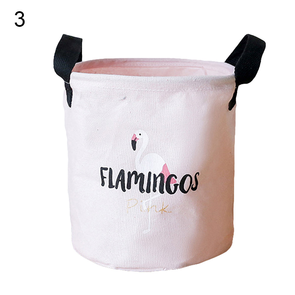 Folding Flamingo Linen Storage Basket Pouch Home Laundry Container Organizer
