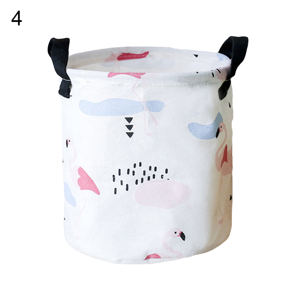Folding Flamingo Linen Storage Basket Pouch Home Laundry Container Organizer