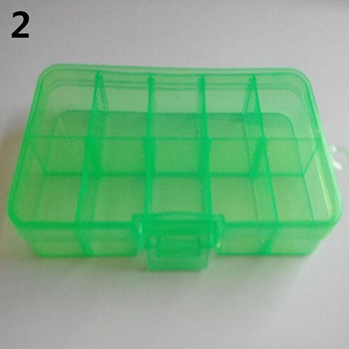 Plastic 10 Slots Adjustable Jewelry Storage Box Pill Beads Holder Case Organizer