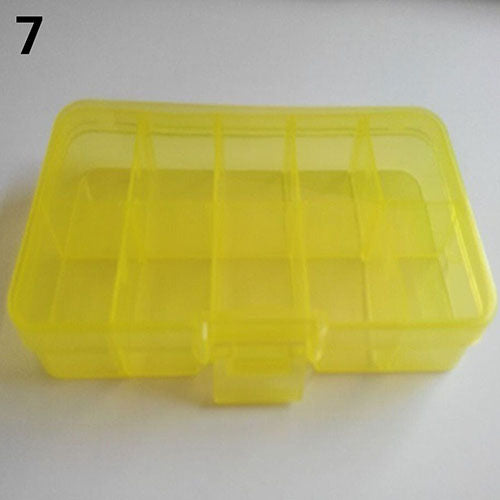 Plastic 10 Slots Adjustable Jewelry Storage Box Pill Beads Holder Case Organizer