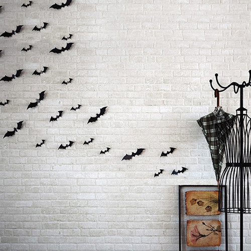 12Pcs PVC 3D Bat Wall Stickers DIY Party Halloween Decoration Home Decor