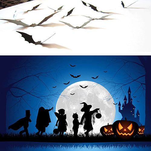 12Pcs PVC 3D Bat Wall Stickers DIY Party Halloween Decoration Home Decor