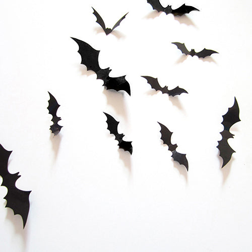 12Pcs PVC 3D Bat Wall Stickers DIY Party Halloween Decoration Home Decor