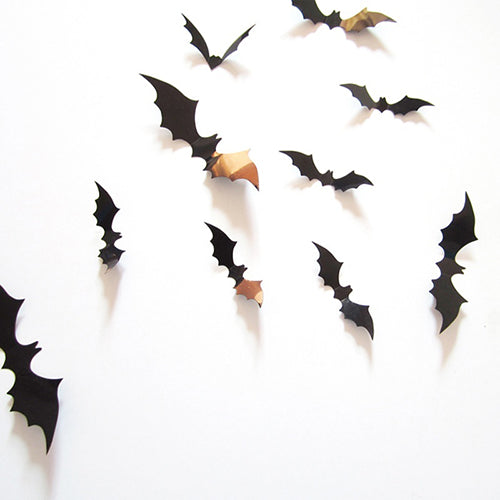 12Pcs PVC 3D Bat Wall Stickers DIY Party Halloween Decoration Home Decor