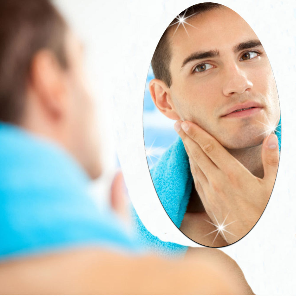 Oval Shape Acrylic Flat Mirror Wall Art Sticker Decals Removable Home Decor