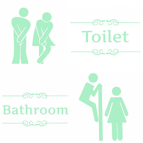 Funny Cartoon Luminous Bathroom Toilet Stickers DIY Home Decor Wall Decoration