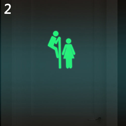 Funny Cartoon Luminous Bathroom Toilet Stickers DIY Home Decor Wall Decoration