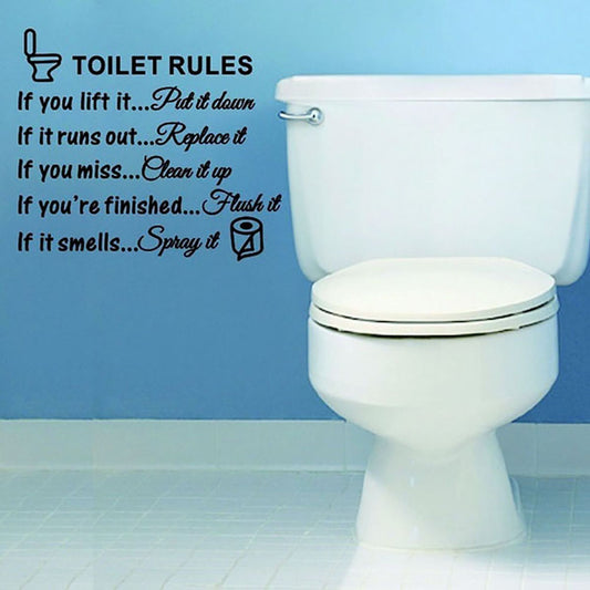 DIY Toilet Rules Quote Bathroom Removable Wall Sticker Art Decal Decoration
