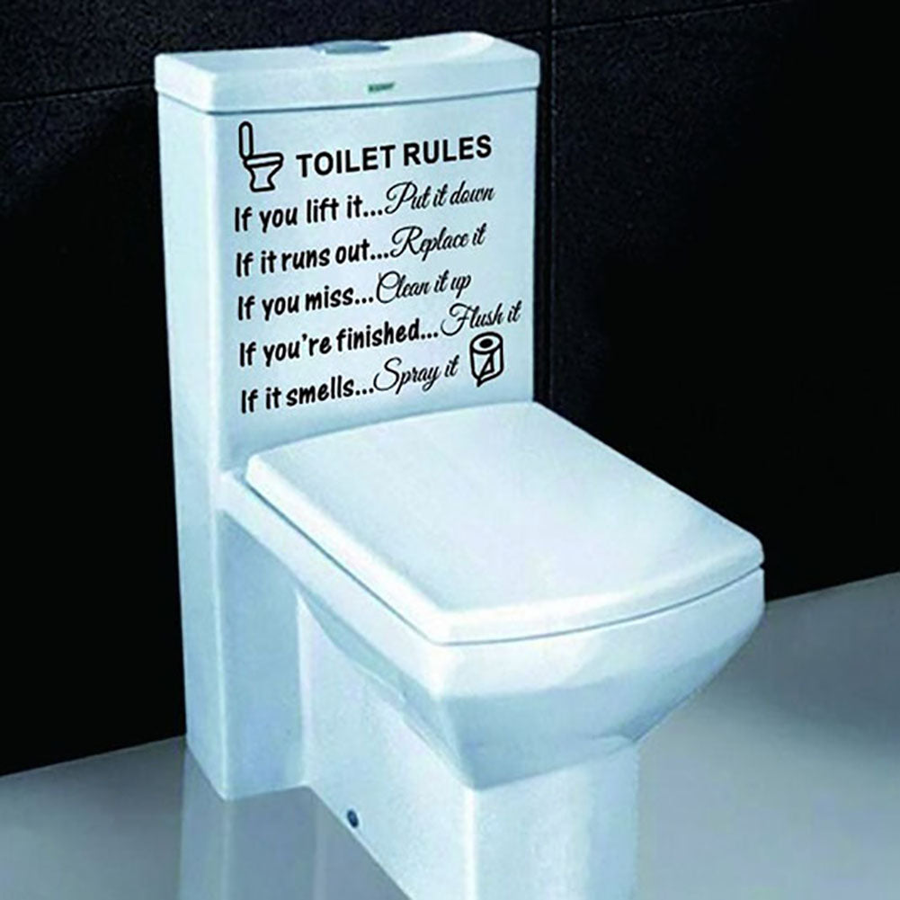 DIY Toilet Rules Quote Bathroom Removable Wall Sticker Art Decal Decoration