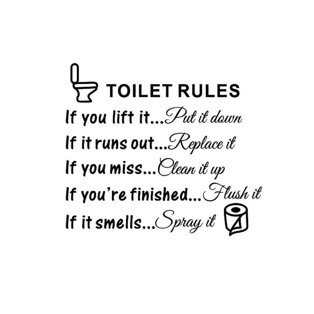 DIY Toilet Rules Quote Bathroom Removable Wall Sticker Art Decal Decoration