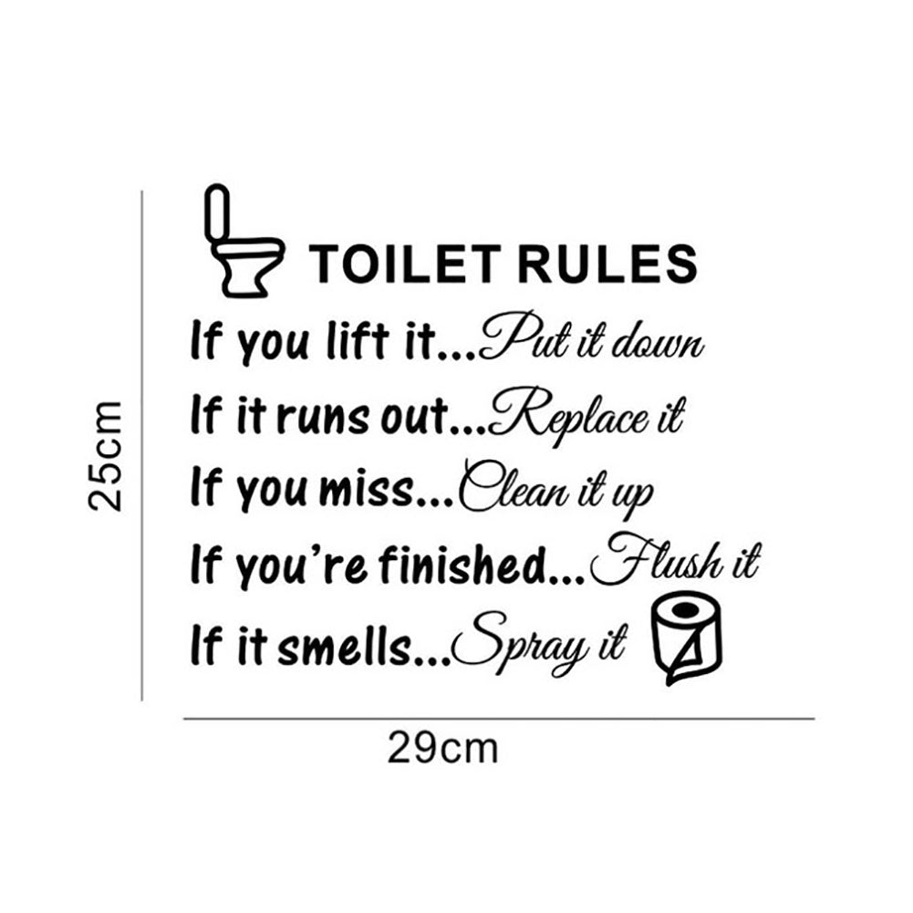 DIY Toilet Rules Quote Bathroom Removable Wall Sticker Art Decal Decoration