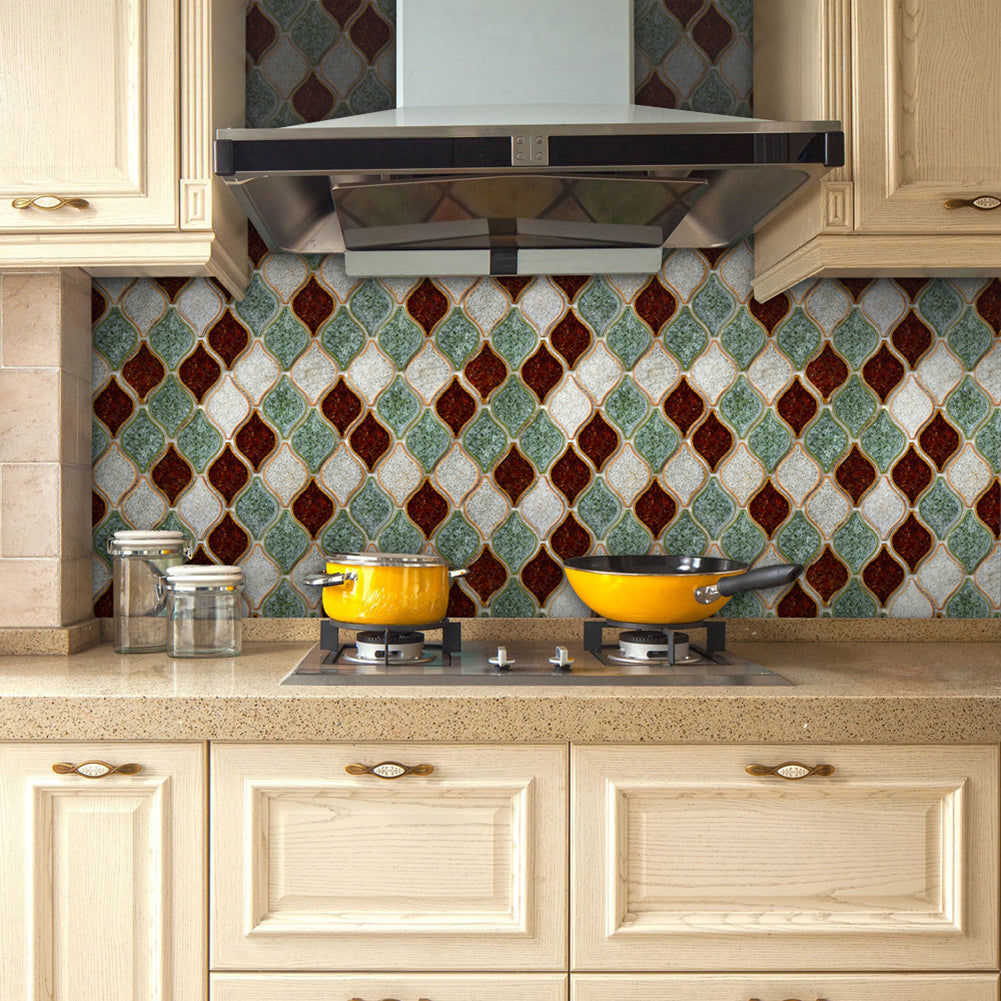 Anti-oil Waterproof Tile Decal PVC Kitchen Geometric Wall Sticker Self Adhesive
