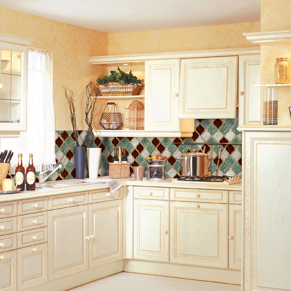Anti-oil Waterproof Tile Decal PVC Kitchen Geometric Wall Sticker Self Adhesive