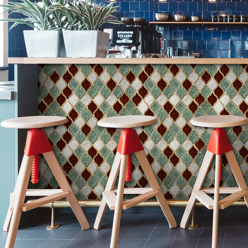 Anti-oil Waterproof Tile Decal PVC Kitchen Geometric Wall Sticker Self Adhesive