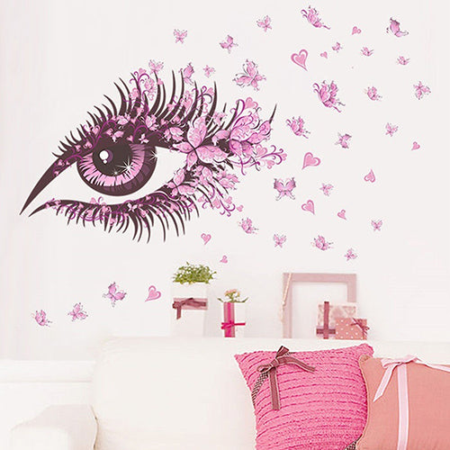 Romantic Beautiful Eye Butterfly Heart Home Decor Mural Art Decal Wall Sticker