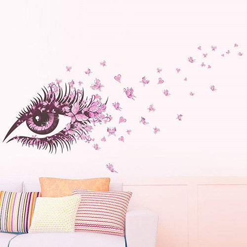 Romantic Beautiful Eye Butterfly Heart Home Decor Mural Art Decal Wall Sticker