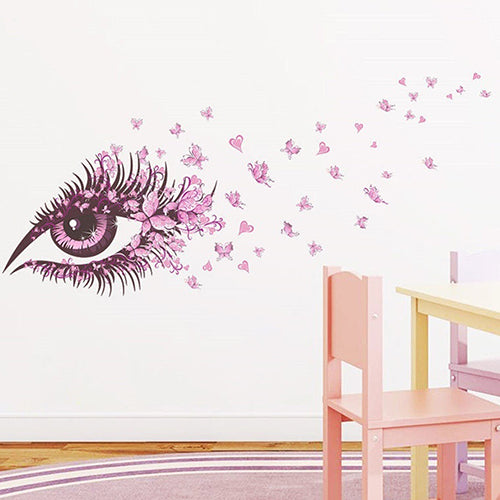Romantic Beautiful Eye Butterfly Heart Home Decor Mural Art Decal Wall Sticker