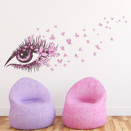 Romantic Beautiful Eye Butterfly Heart Home Decor Mural Art Decal Wall Sticker