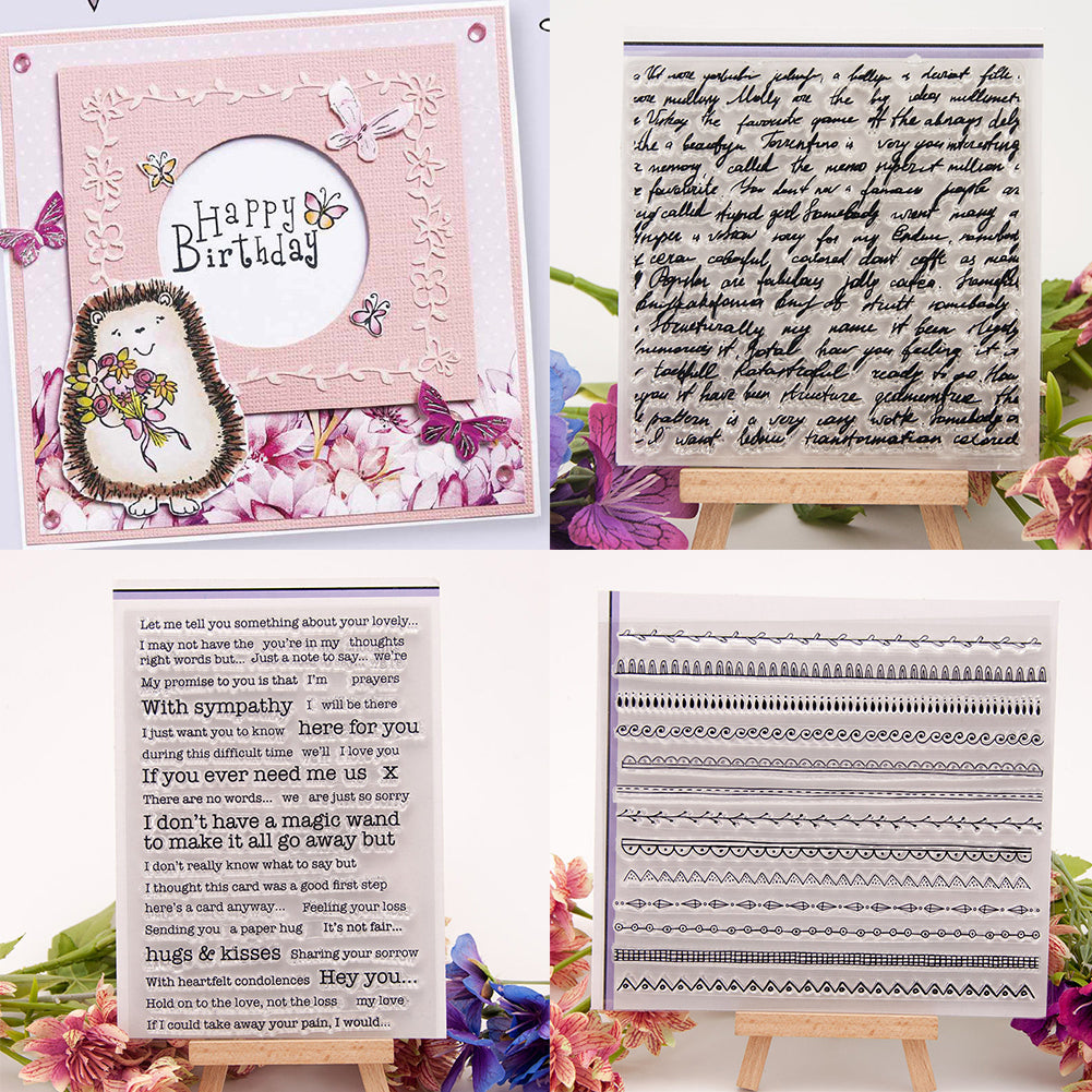 Hedgehog Sentence Text DIY Stamp Paper Cards Album Scrapbooking Decor Stamper
