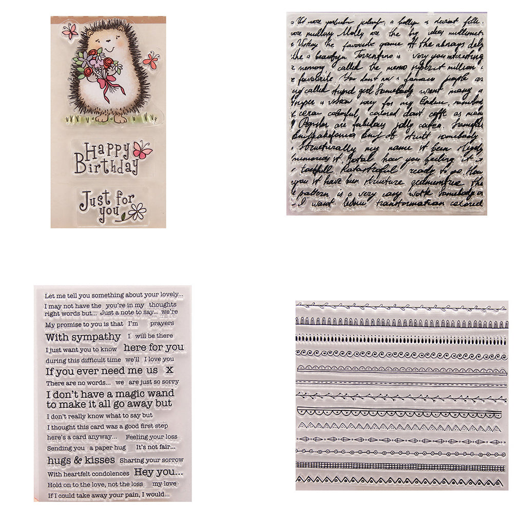 Hedgehog Sentence Text DIY Stamp Paper Cards Album Scrapbooking Decor Stamper