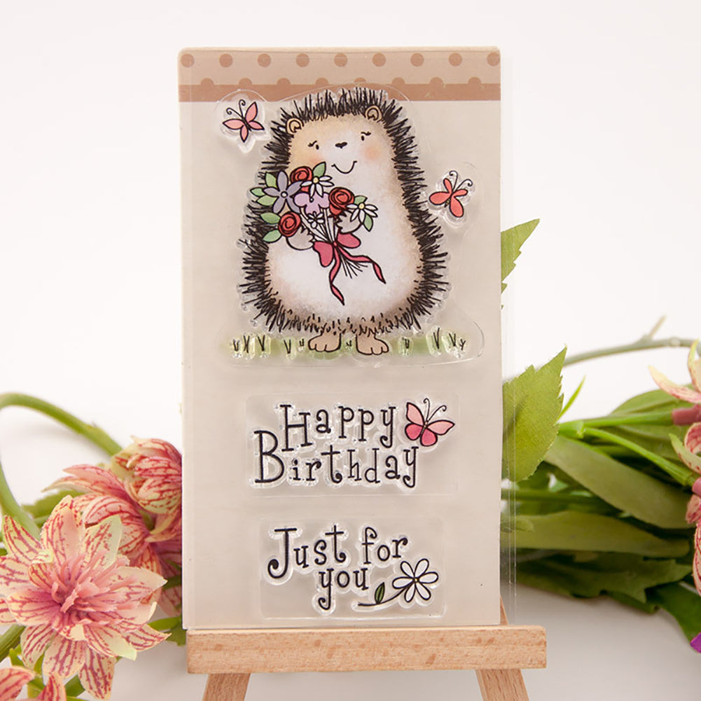 Hedgehog Sentence Text DIY Stamp Paper Cards Album Scrapbooking Decor Stamper