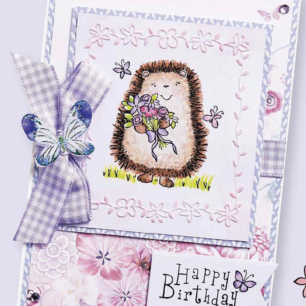 Hedgehog Sentence Text DIY Stamp Paper Cards Album Scrapbooking Decor Stamper