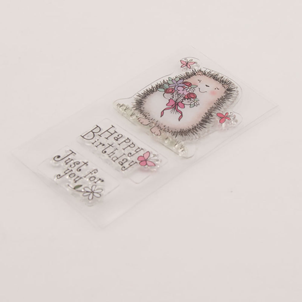 Hedgehog Sentence Text DIY Stamp Paper Cards Album Scrapbooking Decor Stamper