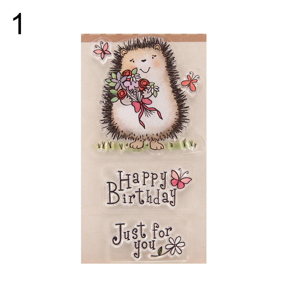 Hedgehog Sentence Text DIY Stamp Paper Cards Album Scrapbooking Decor Stamper