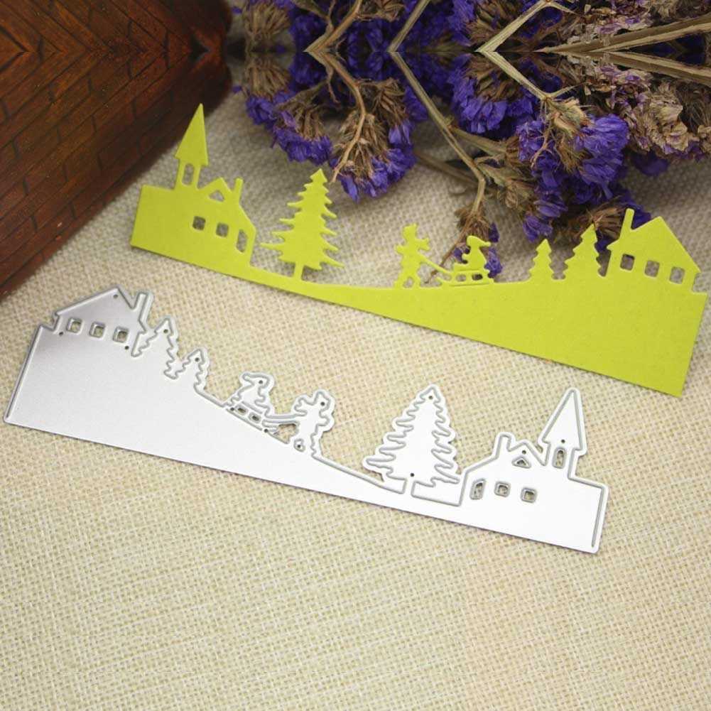 Forest Border Metal Cutting Die Stencil Xmas DIY Scrapbooking Paper Card Craft