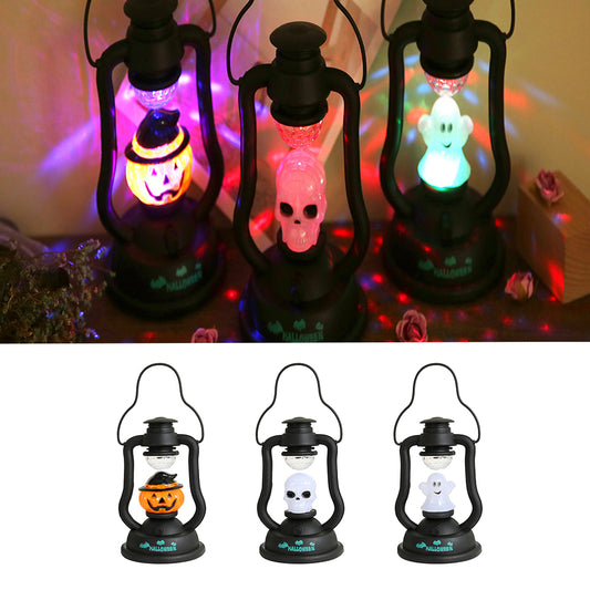 Halloween Pumpkin Witch Skull Ghost Kerosene Lamp Night Light Home Hanging Decor