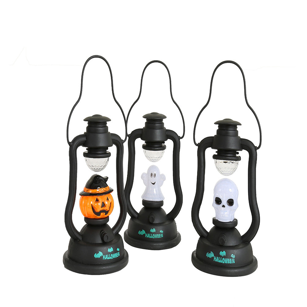 Halloween Pumpkin Witch Skull Ghost Kerosene Lamp Night Light Home Hanging Decor
