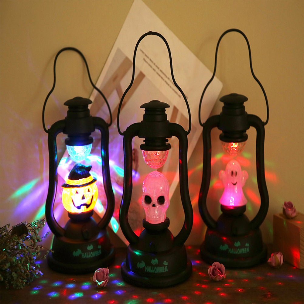 Halloween Pumpkin Witch Skull Ghost Kerosene Lamp Night Light Home Hanging Decor