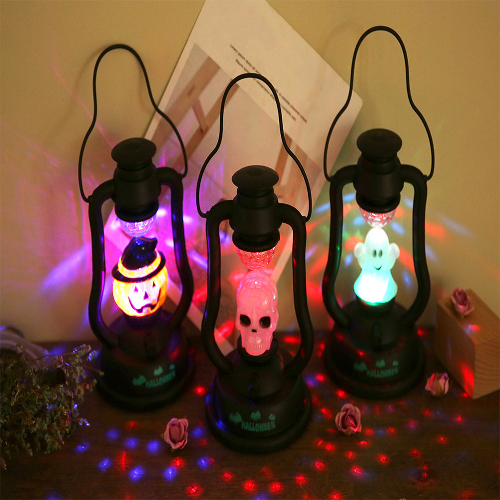 Halloween Pumpkin Witch Skull Ghost Kerosene Lamp Night Light Home Hanging Decor