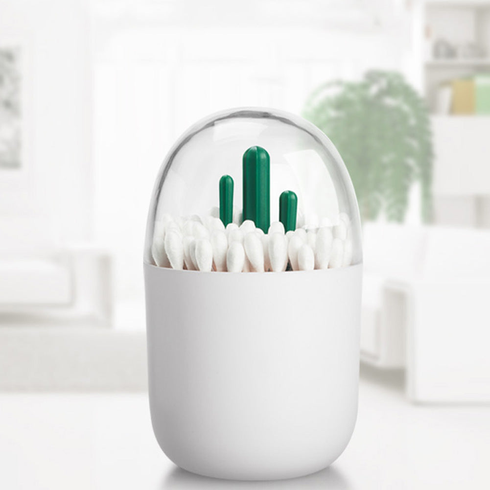 Cute Elk Cactus Cotton Swab Toothpick Holder Home Organizer Storage Box Case