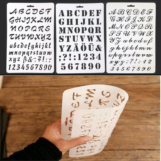 Hollow Letter Alphabet Number Stencils Painting Scrapbooking Paper Cards Craft