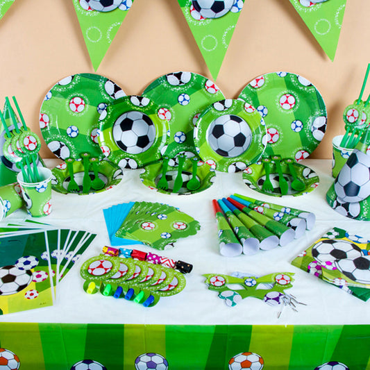Fashion Football Theme Party Supplies Kids Boys Birthday Tableware Decor Tool