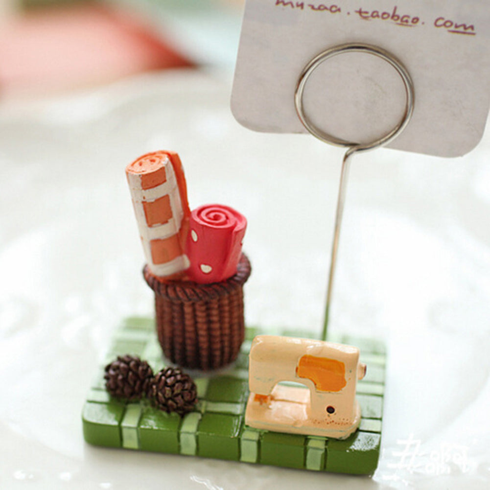 Cute Micro Landscape Teapot Strawberry Tree Memo Holder Clip for Business Card