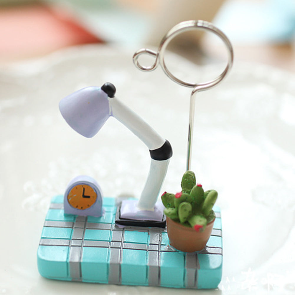Cute Micro Landscape Teapot Strawberry Tree Memo Holder Clip for Business Card
