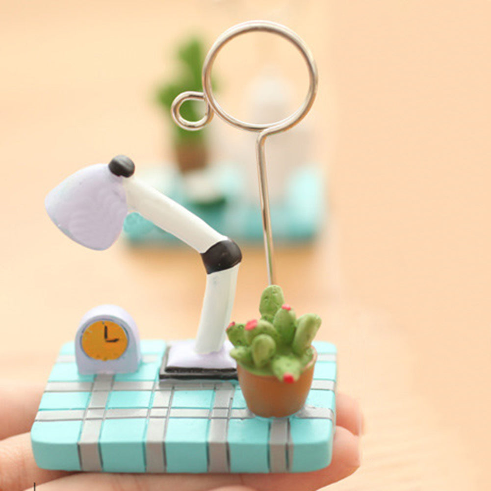 Cute Micro Landscape Teapot Strawberry Tree Memo Holder Clip for Business Card