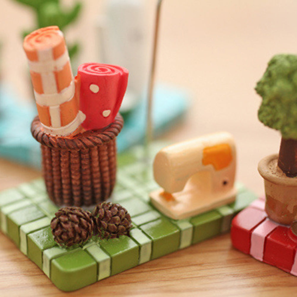 Cute Micro Landscape Teapot Strawberry Tree Memo Holder Clip for Business Card