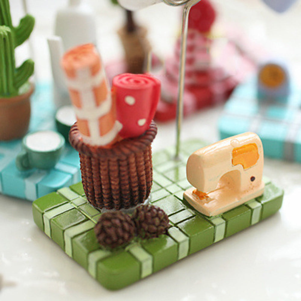 Cute Micro Landscape Teapot Strawberry Tree Memo Holder Clip for Business Card