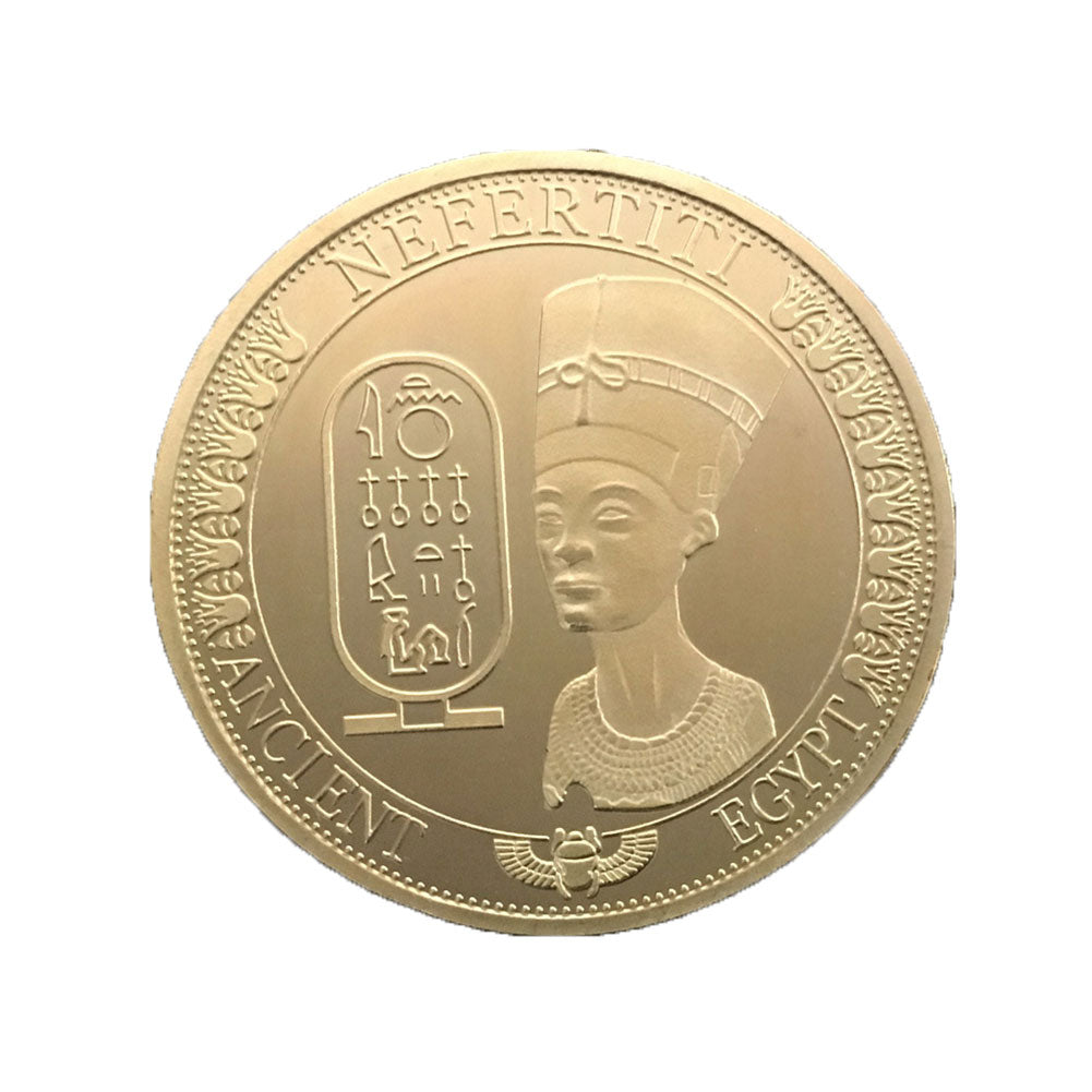 Solid Egyptian Nefertiti Figure Embossed Collection Commemorative Coin Gift
