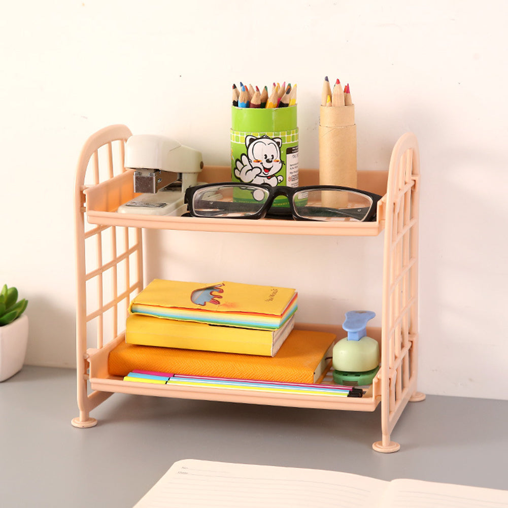 Double Layers Storage Rack Plastic Makeup Cosmetic Kitchen Bathroom Organizer