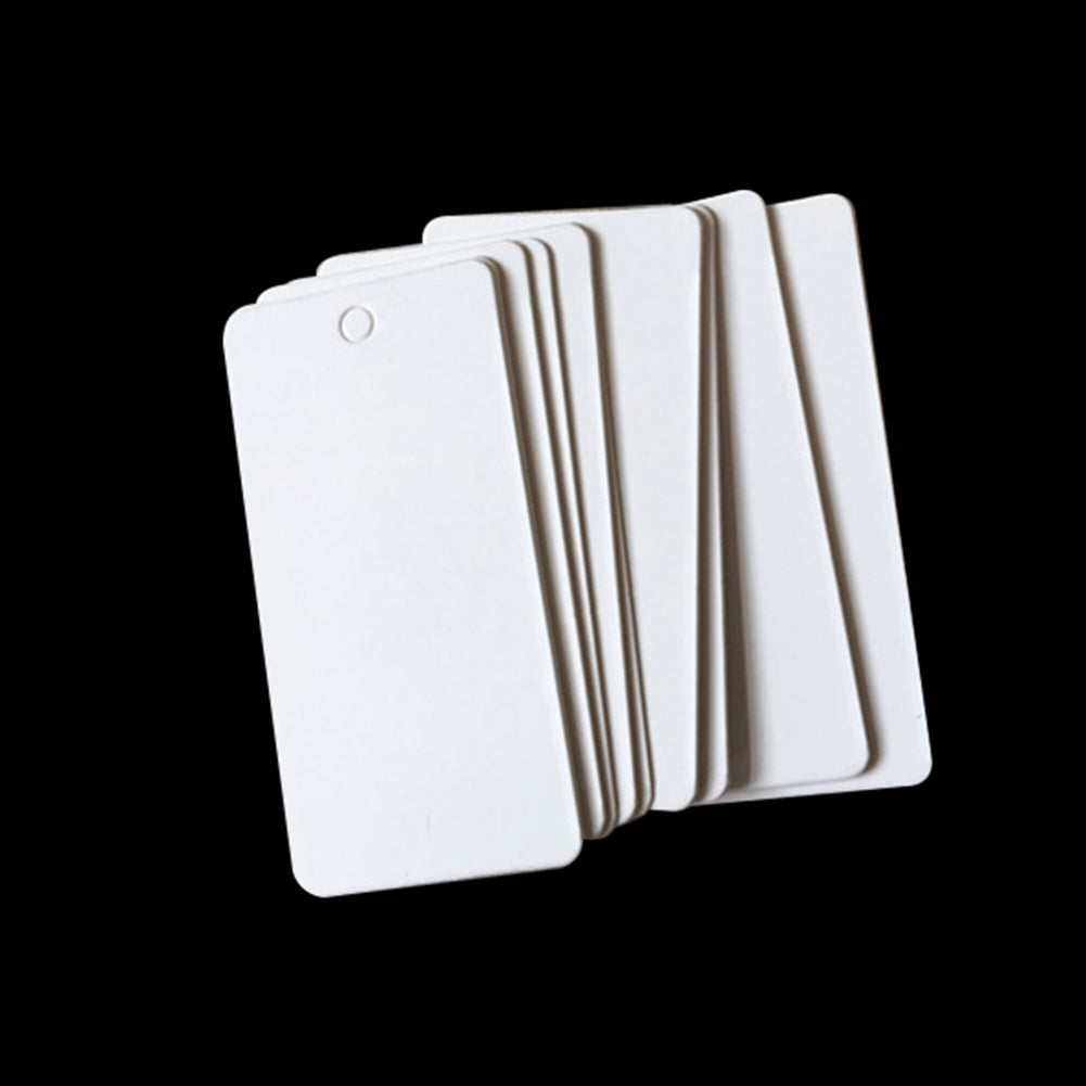 100Pcs 40x20mm White Blank Label Price Tags DIY Paper Cards Hangtags Bookmarks