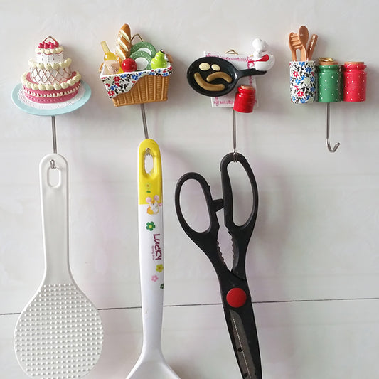 Cake Toothbrush Cup Pan Basket Shape Hook Wall Hangers Rack Organizer Room Decor